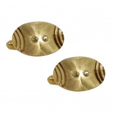Cufflink Golden oval with stone