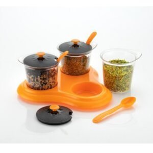 Multi Purpose Dinning Set 3 Piece Pickle Container, Salt and Peeper Container, Mukhvas Tray, Plastic