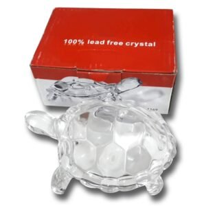 Glass Crystal Tortoise Vastu Feng Shui Good Luck Turtle Showpiece Home Office Dcor