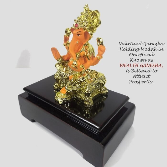 Gold Plated Ganesha With Base 2