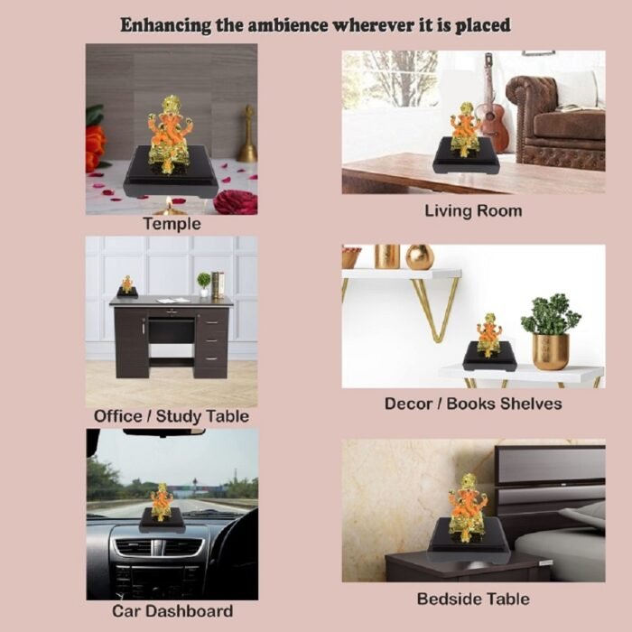 Gold Plated Ganesha With Base 4