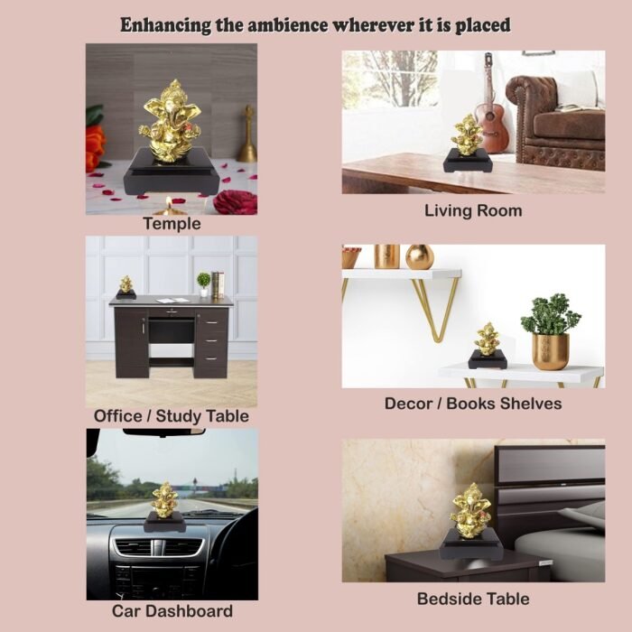 Golden Ganesha With Base 4