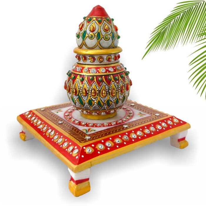 Marble Amrit Kalash With Chowki 1