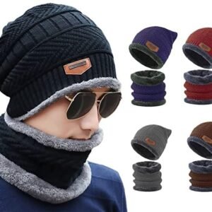Winter Cap with Neck Muffler Set for Men & Women Winter Cold Weather Combo Set for Travelling, Surfing & Snow