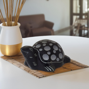 Vastu Tortoise / Kachua Feng Shui Black Showpiece for Home, Office, Living Room, Hotel (9.5 x 7 cm)