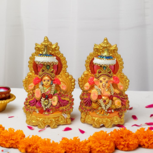 Laxmi Ganesh Murti Idols for Home & Office Decor | Diwali Pooja Temple Mandir Statue Showpiece (Resin)
