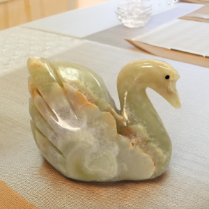 Onyx Stone Vastu Swan Home Décor Showpiece for Table Decoration (7x2.5x5.5cm)