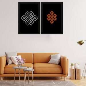 Endless Knot Vastu Frame for Business Growth, Wealth & Prosperity, Feng Shui Poster Wall Art for Home, Office Decor & Gifting