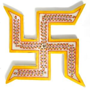 Swastik for Door Entrance Wall Décor, Hanging Vastu Swastik (Marble) (6 Inches)