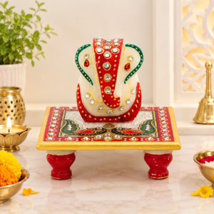 Marble Chowki Ganesh for Pooja Room, Office Desk, Housewarming Idol & Office Desk, Housewarming Idol